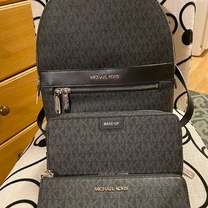 Micheal Kor Backpack/Wallet/Makeup Bag.